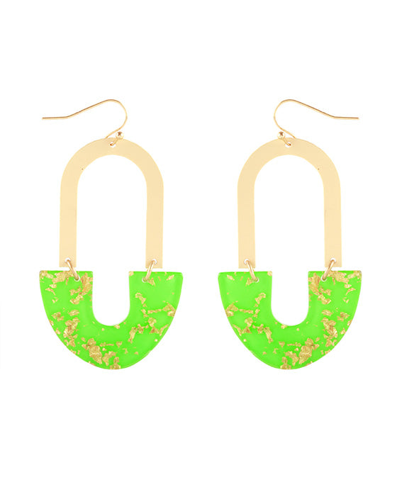 Acetate w/ Metalflake Earring
