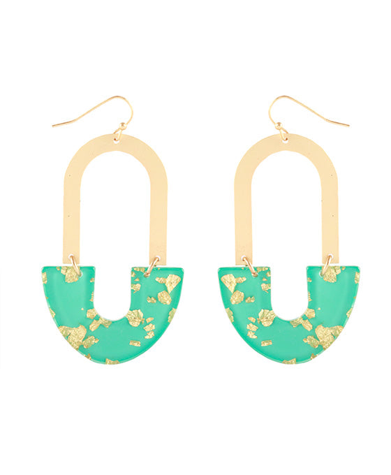 Acetate w/ Metalflake Earring