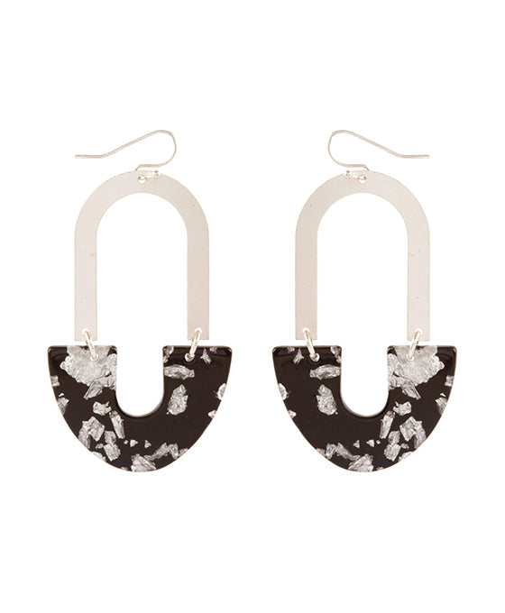 Acetate w/ Metalflake Earring