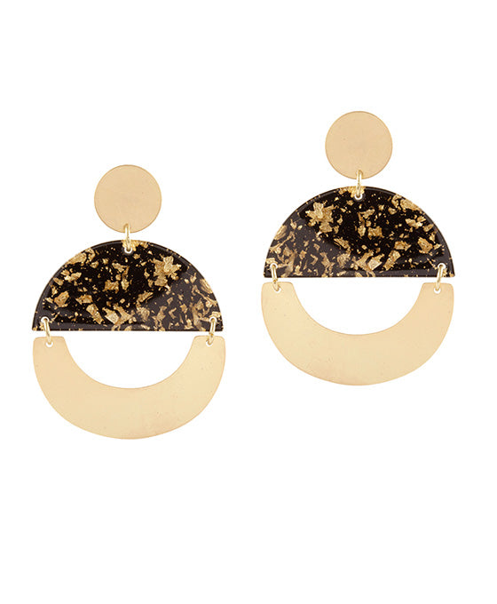 Acetate & Metal Geometric Post Earring