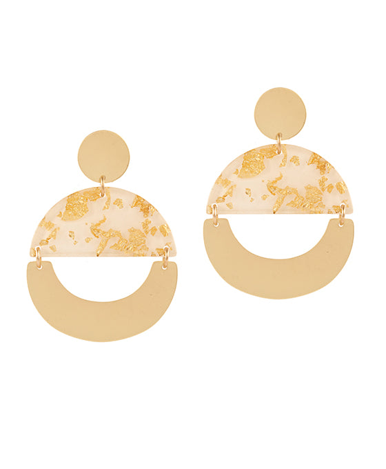 Acetate & Metal Geometric Post Earring