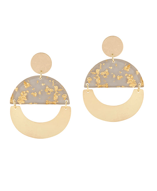 Acetate & Metal Geometric Post Earring