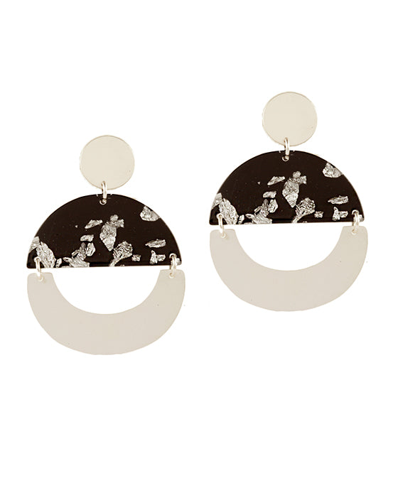 Acetate & Metal Geometric Post Earring
