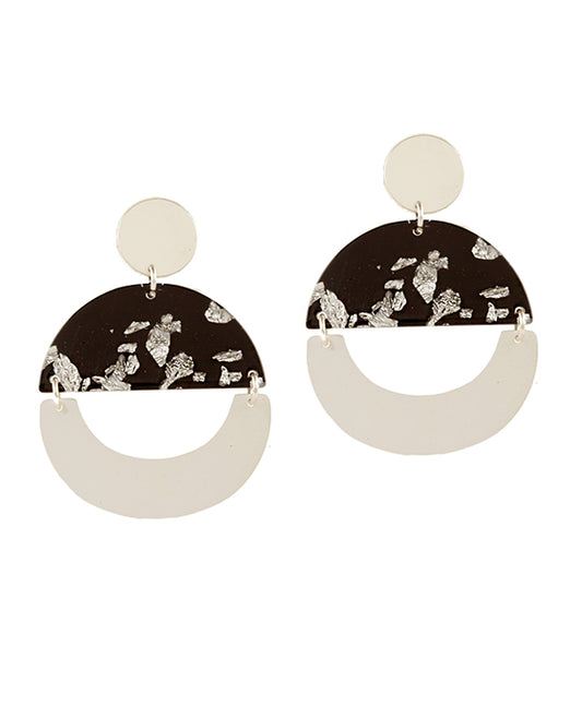 Acetate & Metal Geometric Post Earring