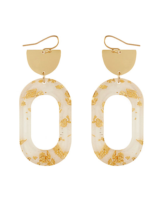 Acetate w/ Metalflake Earring