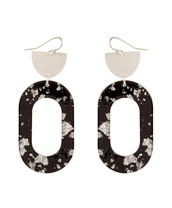 Acetate w/ Metalflake Earring
