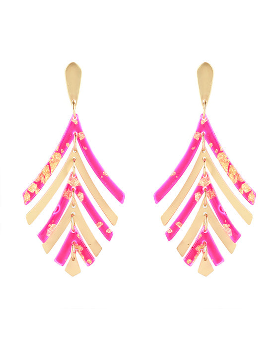 Acetate Metal Flake Post Earring