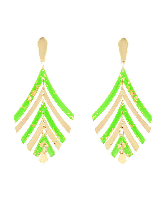 Acetate Metal Flake Post Earring
