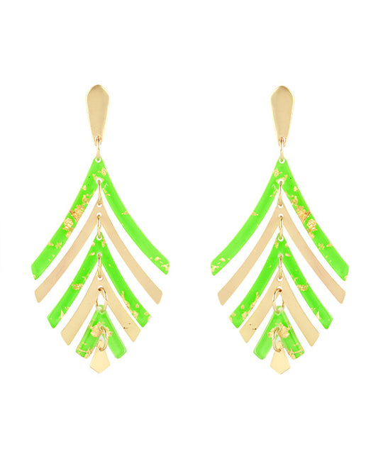 Acetate Metal Flake Post Earring