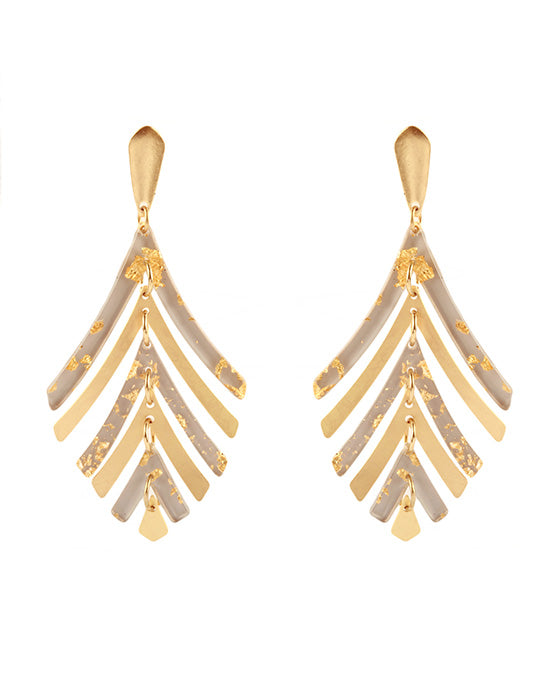 Acetate Metal Flake Post Earring