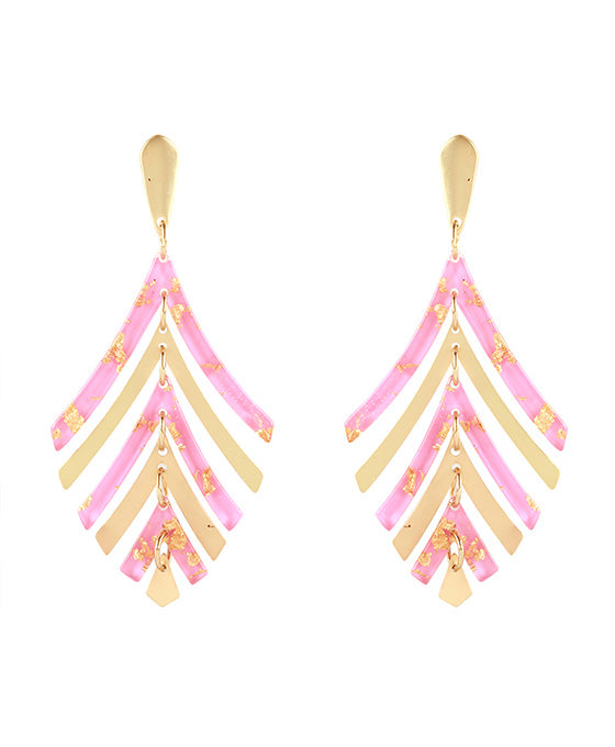 Acetate Metal Flake Post Earring
