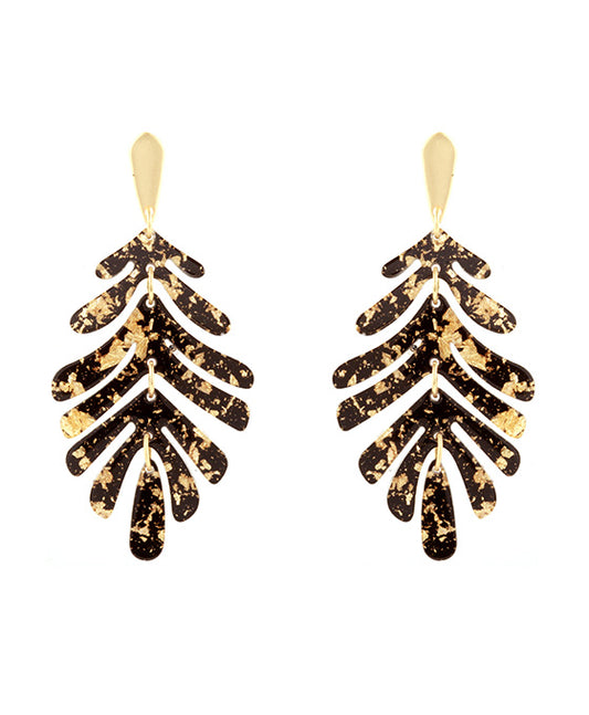 Acetate Metal Flake Post Earring