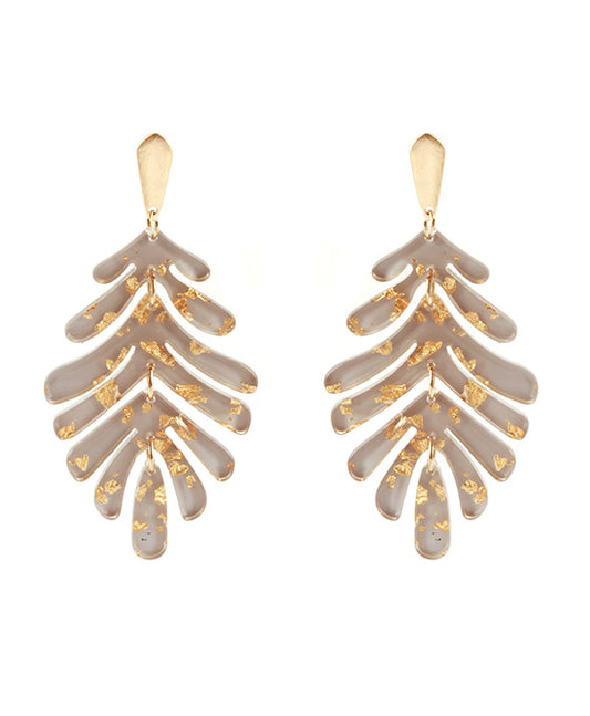 Acetate Metal Flake Post Earring