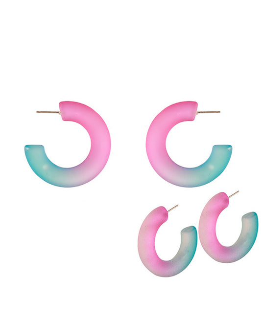 40mm Acrylic Tie Dye Hoop Earring