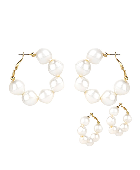 50mm Pearl Hoop Earring