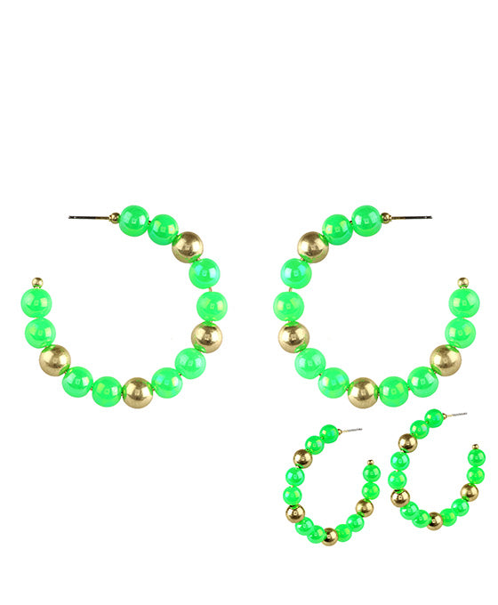 55mm Bead w/ CCB AB Coating Hoop Earring
