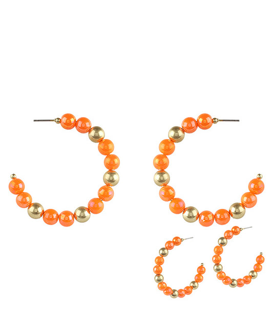 55mm Bead w/ CCB AB Coating Hoop Earring