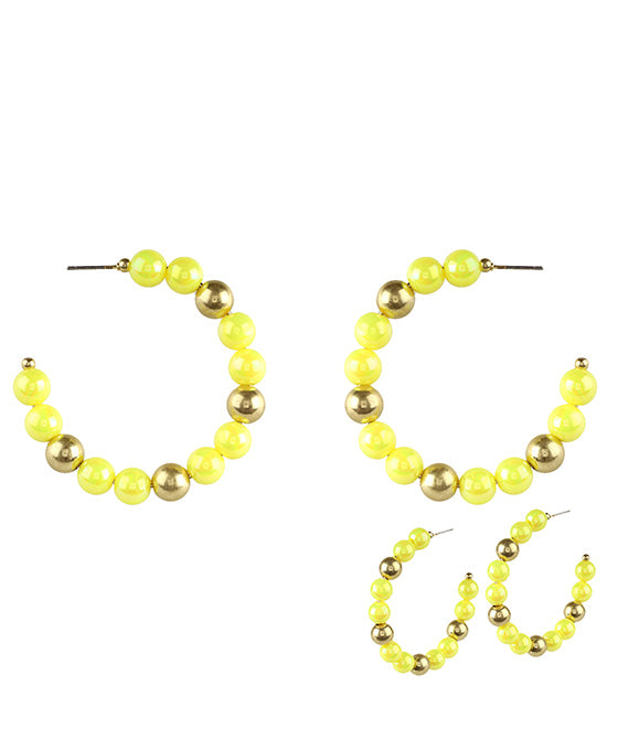 55mm Bead w/ CCB AB Coating Hoop Earring