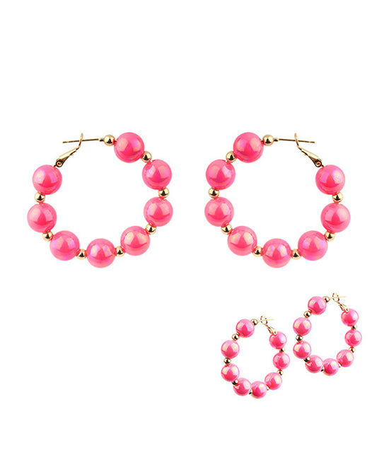 40mm Bead AB Coating Hoop Earring