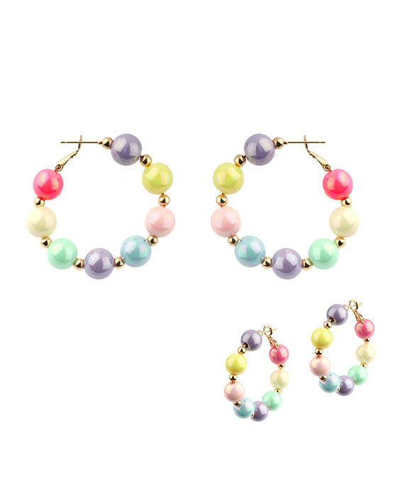 40mm Bead AB Coating Hoop Earring