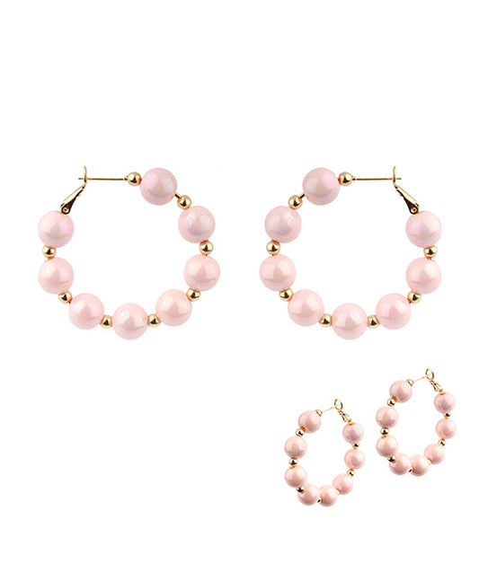 40mm Bead AB Coating Hoop Earring