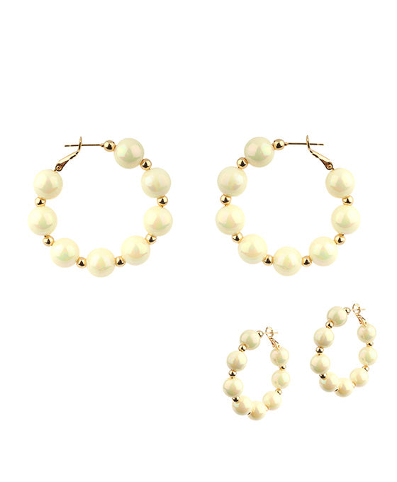 40mm Bead AB Coating Hoop Earring