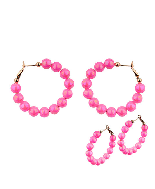 40mm Bead AB Coating Hoop Earring