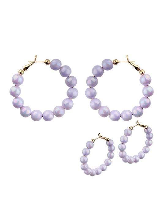 40mm Bead AB Coating Hoop Earring