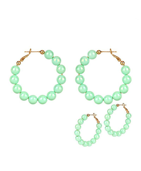 40mm Bead AB Coating Hoop Earring