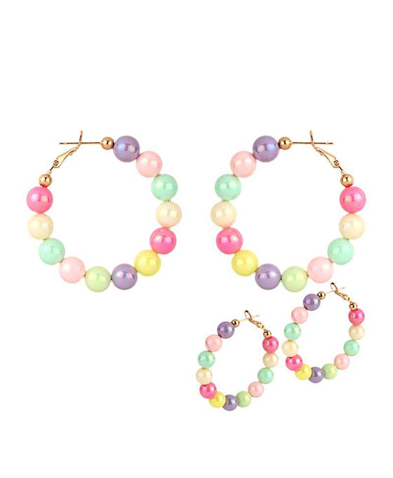 40mm Bead AB Coating Hoop Earring