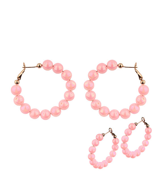 40mm Bead AB Coating Hoop Earring