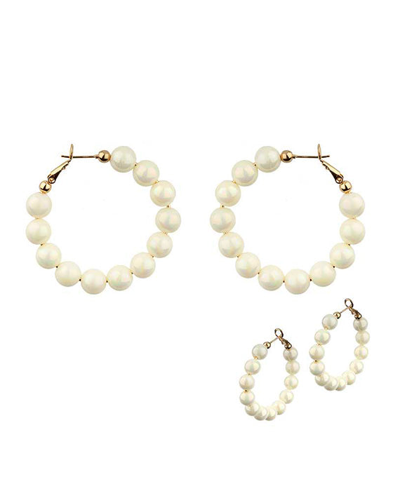 40mm Bead AB Coating Hoop Earring
