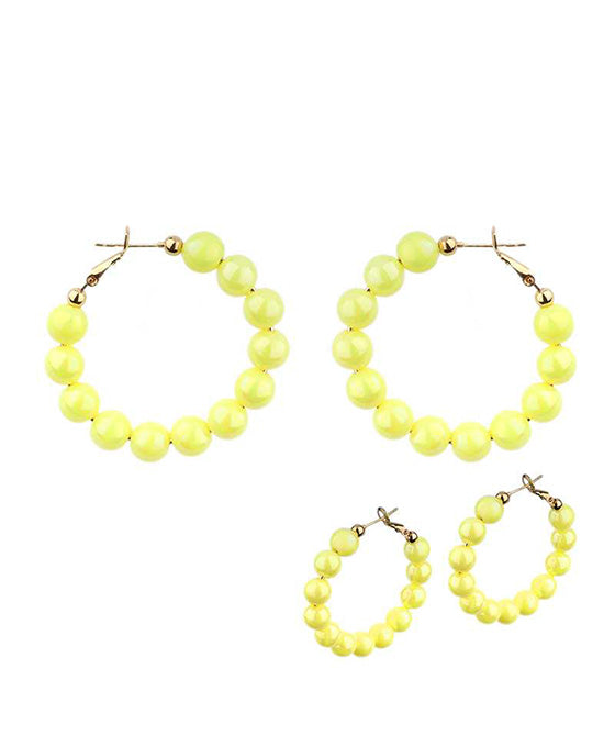 40mm Bead AB Coating Hoop Earring