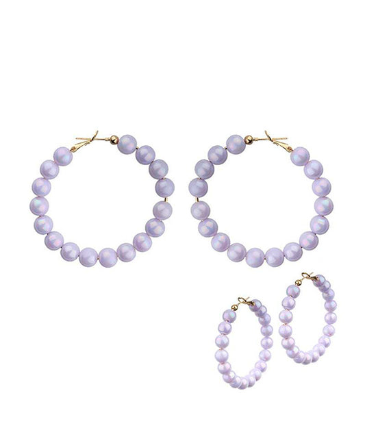50mm Bead AB Coating Hoop Earring
