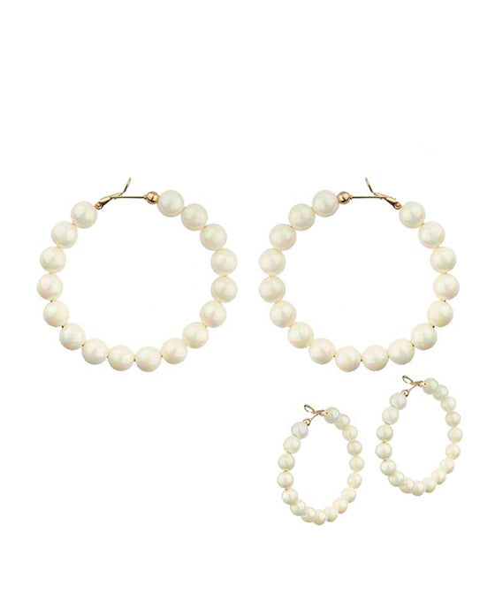 50mm Bead AB Coating Hoop Earring