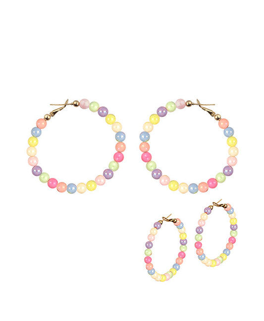 50mm Bead AB Coating Hoop Earring