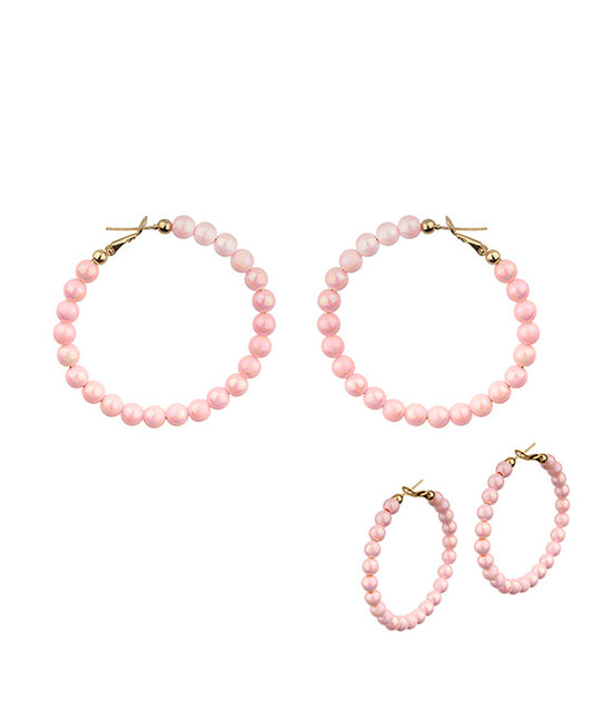 50mm Bead AB Coating Hoop Earring
