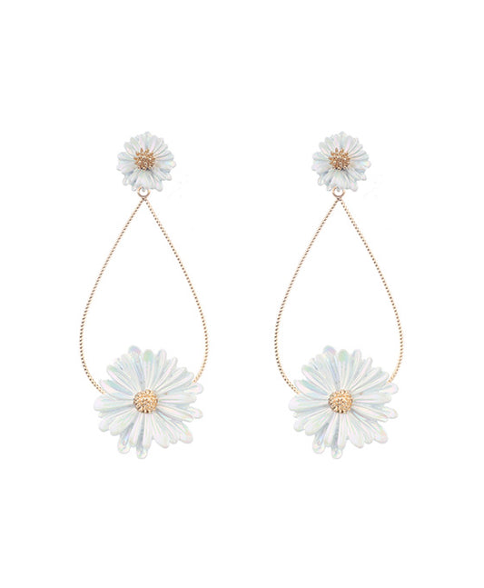 Metal AB Coating Flower Post Earring