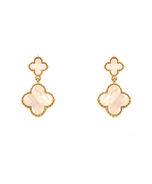 10 & 15mm Shell Post Clover Earring