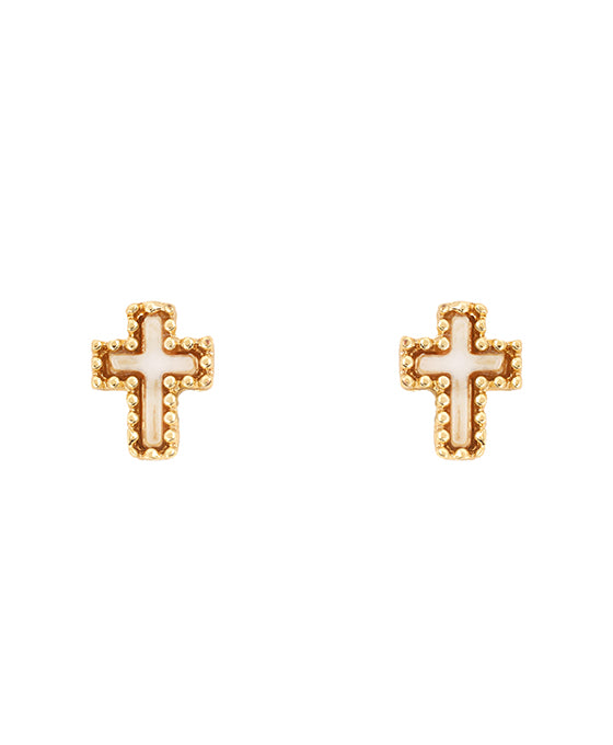 10mm Shell Cross Post Earring