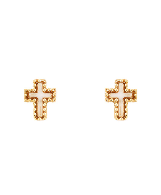 10mm Shell Cross Post Earring