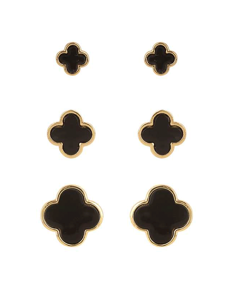 Shell Clover 3 Pair Earring