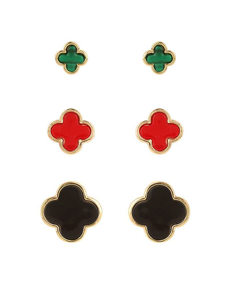 Shell Clover 3 Pair Earring