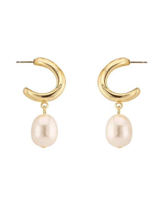 Fresh Water Pear Hoop Earring