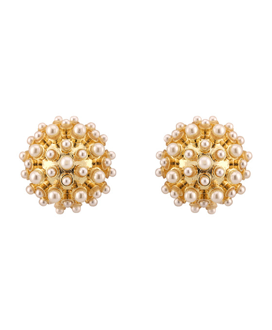 Metal w/ Pearl Post Earring2.50