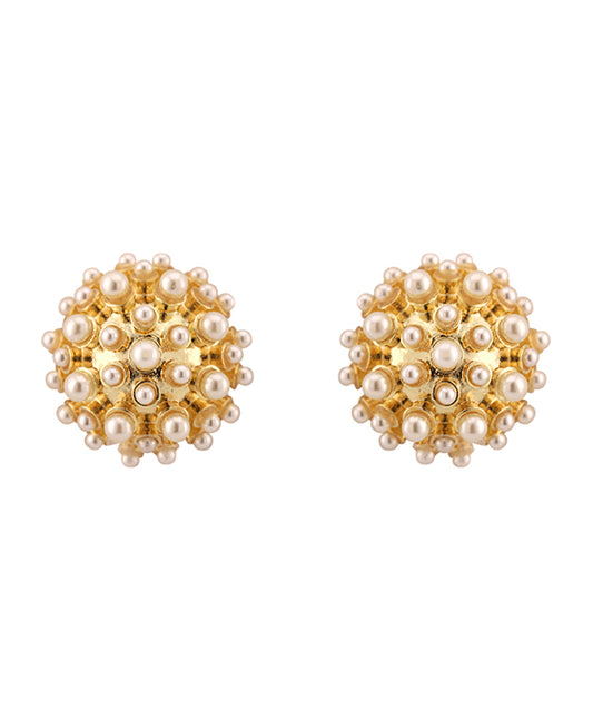 Metal w/ Pearl Post Earring2.50