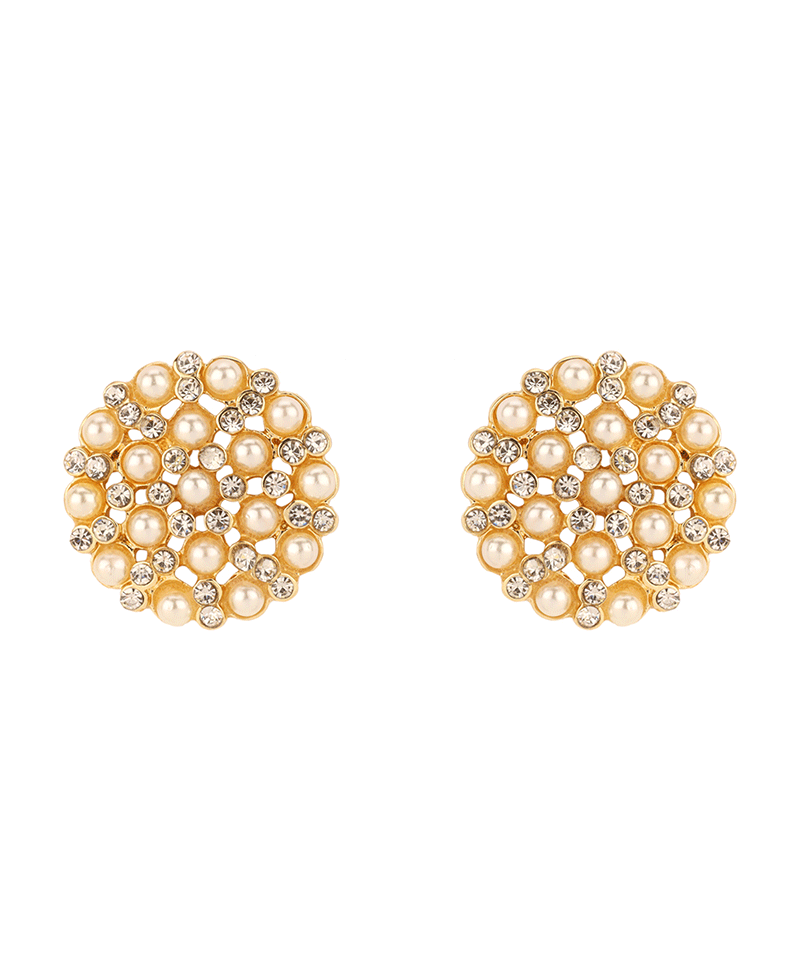 Metal Pearl Post Earring