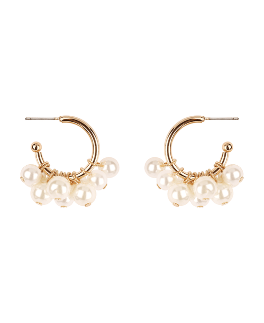 Pearl Caviar 25mm Hoop Earring