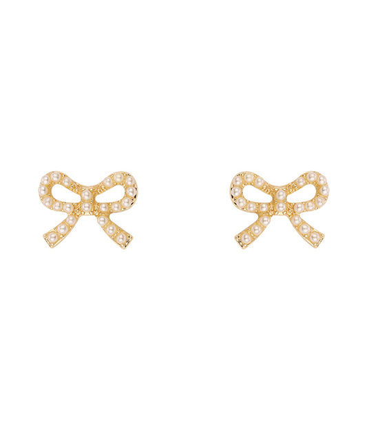 Pearl Bow Post Earring