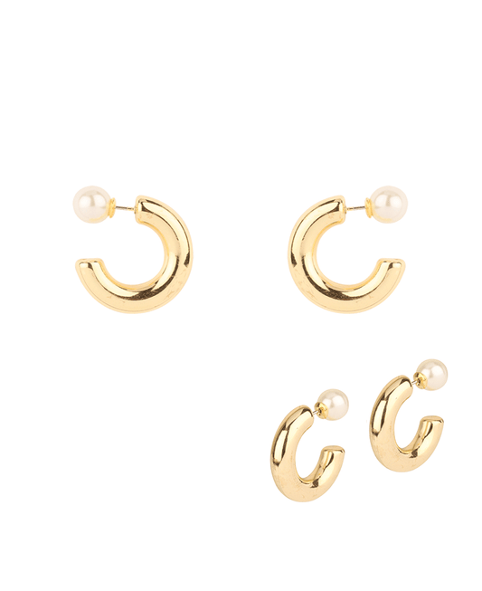 Pearl CCB 25mm Hoop Earring